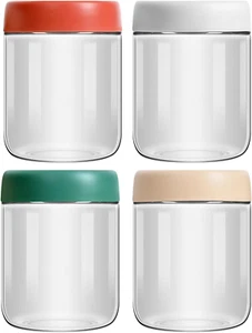 4-Pack Overnight Oats Containers with Lids 16Oz Glass Mason Jars Meal Prep Salad - Picture 1 of 12