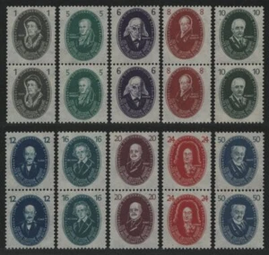 RDA 1950 - Mi-Nr. 261-270 ** - MNH - pares - vertical - Imagen 1 de 2