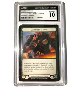 Gambler’s Gloves Cold Foil Crucible Of War 1st Edition Flesh And Blood CGC 10 - Picture 1 of 2