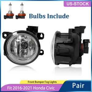 Front Bumper Fog Lights Driving Lamp w/Bulb For 2016-2021 Honda Pilot Civic Pair - Picture 1 of 10