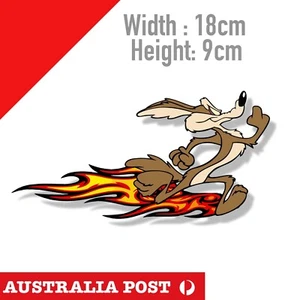 Road Runner and Wile E Coyote Cartoon Flame Stickers - Picture 1 of 3