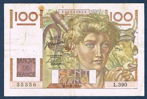100 FRANCS JEUNE PAYSAN Fayette n° 28.28 du 16-11-1950.O en TTB L.390 35356 - Foto 1 di 2