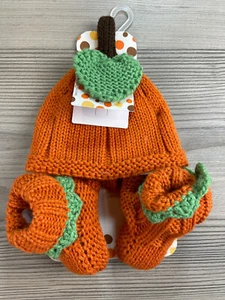 Little Me Neonato Bambino Maglia Cappello Berretto Stivaletti Set Zucca Autunno 0-6m NUOVO - Foto 1 di 3