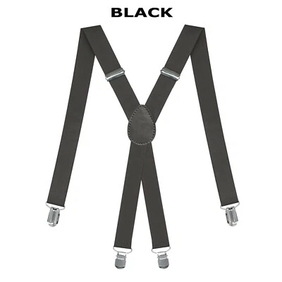 Suspenders Braces Men Women X-Shape Back Clip-on Elastic Adjustable Trousers NEW - Image 1 of 4