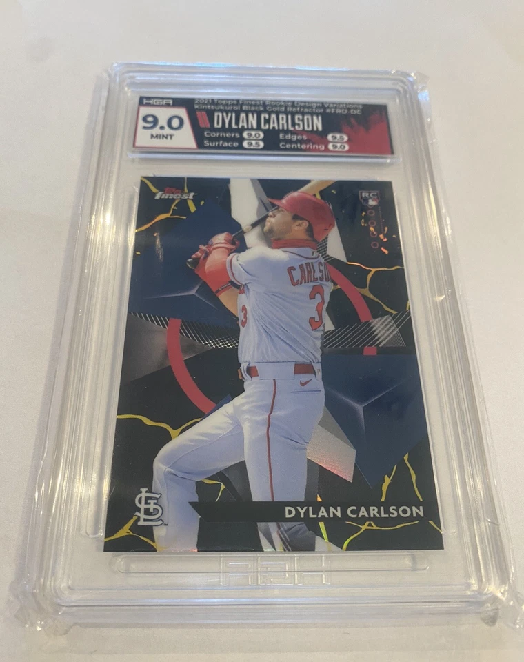 2021 TOPPS FINEST KINTSUKUROI BLACK GOLD REFRACTOR DYLAN CARLSON RC HGA 9 MINT - Image 1 of 1