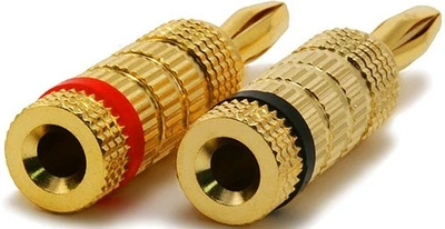 Ultra Gold Banana Plugs Screw Type Jack solderless plug 1 Pair audio spades - Image 1 of 3