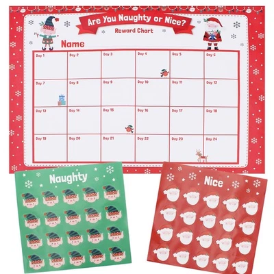 Christmas Santa's Naughty or Nice Reward Chart with Stickers  - Image 1 of 2