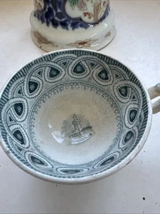 Staffordshire Childs Blue Tea Cup Tea GOAT GIRL 1850 Edge Malkin - Picture 1 of 6