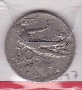 A597: Moneta Coin Vittorio Emanuele III - 20 Centesimi 1909 Libertà - Picture 1 of 1