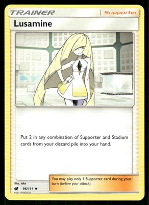 2017 Sun & Moon - Crimson Invasion Lusamine Uncommon #96 - Image 1 of 2