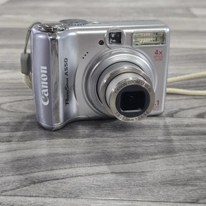 Cámara digital Canon Powershot A550 7,1 MP plateada probada con bolsa, tarjeta de memoria - Imagen 1 de 14