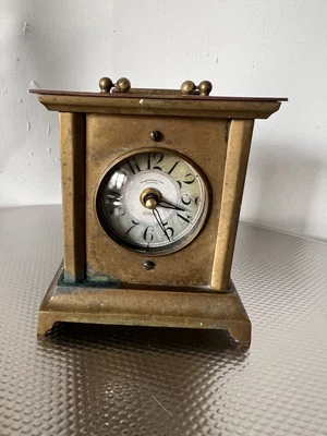 Timeworks Inc Brass Desk Clock Berkeley California tested- works - Image 1 of 4