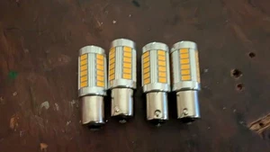 4 X BAU15S PY21W 581 AMBER LED-CANBUS TURN SIGNAL INDICATOR LIGHT BULBS ORANGE - Picture 1 of 3