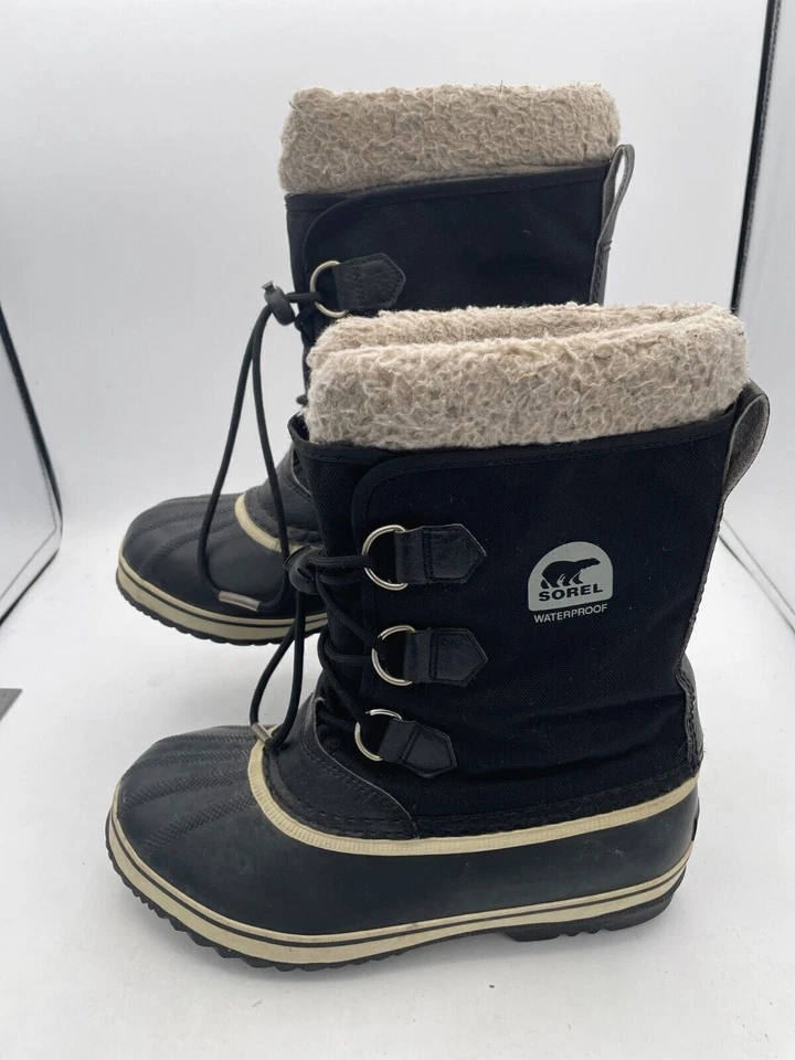 Sorel Caribou Rain Boot Men's Sz 6 Black Pac Nylon Mid Calf Waterproof - Image 1 of 4