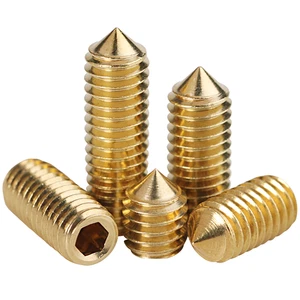 Brass Cone Point Grub Screws Hexagon Socket Set Screws M3 M4 M5 M6/3 - 20mm - Picture 1 of 30