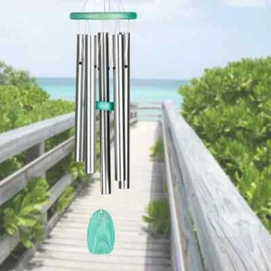 Carillones Woodstock Beachcomber verde gracioso BCGG 24 pulgadas al aire libre Ocean Breeze Relax - Imagen 1 de 7
