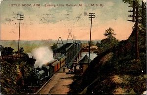 Entering Little Rock Via St. L.I.S. Railroad Arkansas Postcard - Picture 1 of 2
