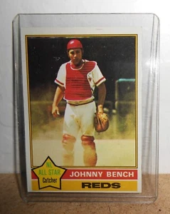 Tarjeta de béisbol Johnny Bench 1976 Topps NL All Star Catcher Cincinnati Reds - Imagen 1 de 2