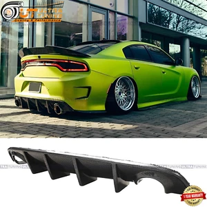 For 2015-2023 Dodge Charger SRT Rear Diffuser Bumper Lip Gloss Carbon Fiber Look - Picture 1 of 2