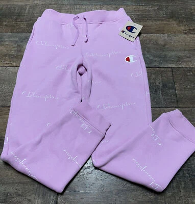 Pantalones deportivos Champion rosa de peso pesado pantalones de salón para correr L 12 14 tejido suave nuevos con etiquetas Foto 1 de 3