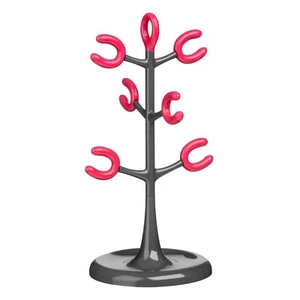 6 Cup Mug Tree Stand Holder Coffee Cups Rack Kitchen Storage Organiser Hot Pink - Picture 1 of 5