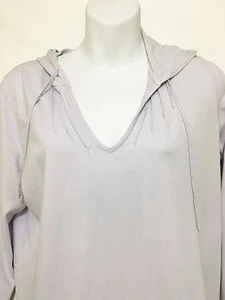 Sudadera con capucha larga de algodón manga 3/4 lavanda pálida J. Jill S cubierta de playa - Imagen 1 de 5
