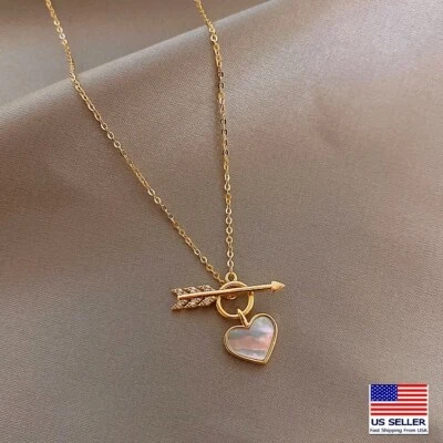 Moda Mujeres Collar Cadena Cristal Cupido Espada Amor Estilo Gargantilla Colgante 0965 Foto 1 de 4