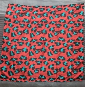Animal Print Square Soft Scarf Chiffon Red Blue & Black Pattern - Picture 1 of 4