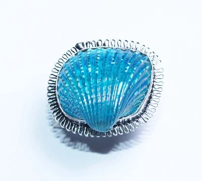 Anillo de piedras preciosas con concha de abulón más hermoso hecho a mano joyería tamaño 7 pulgadas Foto 1 de 4