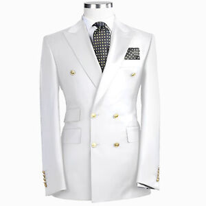 Double Breasted Business Men's Suit Jacket Formal Groom Tuxedo Party Prom Blazer