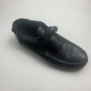 Mens Madden Wiley Size 8 Lace Up Boot Shoe Moc Vegan Faux Leather Black - Picture 1 of 8