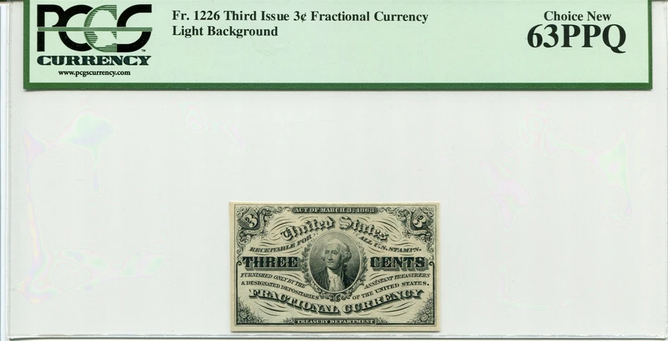 FR 1226 Fractional 3 Cents Third Issue 63 PPQ Choice New - Image 1 of 1