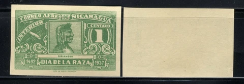 1937 Nicaragua Air Post Stamp - Scott #C215/AP11 1c Green  Imperf  MNH Cover