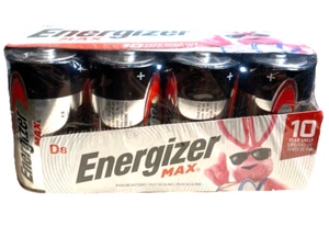 ENERGIZER MAX D8 Alkaline Batteries D 8 Pack 10 Year Shelf Life Opened, TESTED - Picture 1 of 3