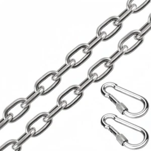 Heavy Duty Swing Chains 15 x 40 with 2 Carabiners 500 LB Capacity Stainles - Picture 1 of 3