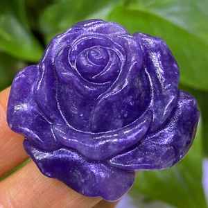 Natural Ussingite Quartz roses flowers skull hand carved reiki Healing 1pc - Picture 1 of 12