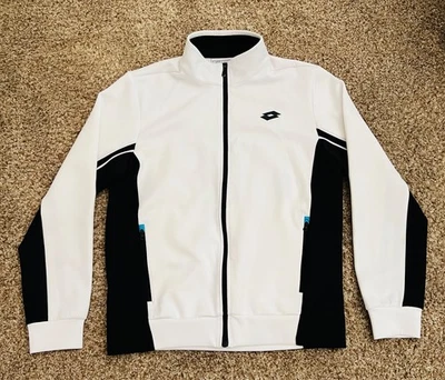 LOTTO Tennis WHITE Full Zipped Jacket with Pockets MEDIUM ATP Tour - Image 1 of 4