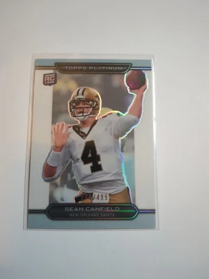 2010 Topps Platinum Football Sean Canfield RC REFRACTOR #/999 New Orleans Saints - Image 1 of 2