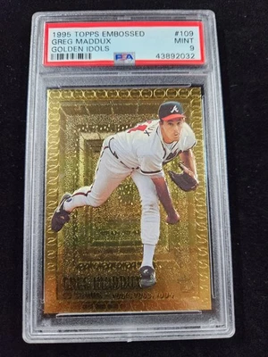🌟 1995 Topps Embossed Greg Maddux Atlanta Braves #109 GOLDEN IDOLS PSA 9 HOF - Image 1 of 2
