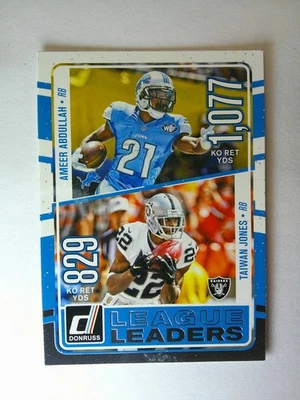 2016 Donruss League Leaders Ameer Abdullah Taiwan Jones  #8 - MINT - Image 1 of 2