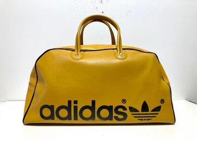 Винтажная спортивная сумка 1970-х ADIDAS Boston горчичный желтый трилистник ретро ЧИТАЙТЕ - Изображение 1 из 4