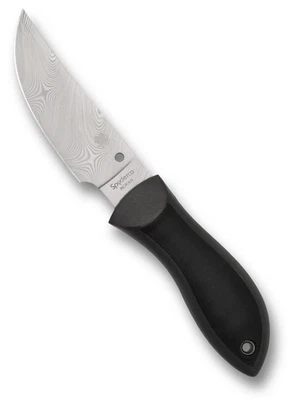 Spyderco Moran Upswept Gray Damasteel Sprint Run Fixed 3.92"Plain Knife FB01PGYD - Image 1 of 3