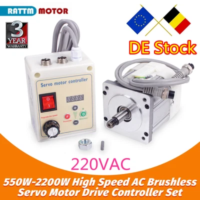 DE丨550W 750W 1100W 1.5KW 2.2KW Brushless AC Servo Motor Speed Controller CNC Kit - Bild 1 von 4
