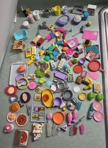 Barbie Accessory Lot Food Kitchen Snap & Play Dollhouse Bread, Dishes 155 Pc Etc - Picture 1 of 10