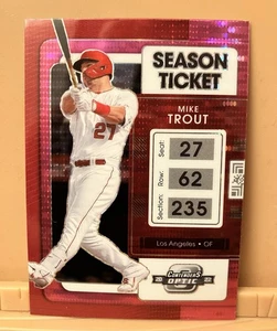 2022 MIKE TROUT Panini Chronicles Contenders Optic Pink Pulsar Season Ticket #5 - Picture 1 of 2