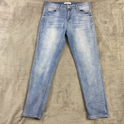 Calça jeans feminina Almost Famous tamanho 11 azul skinny stretch grunge - Imagem 1 de 4