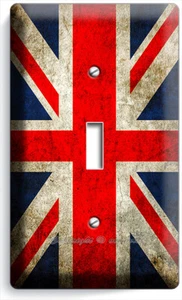 INGLATERRA GRAN BRITÁNICO RASTIC BANDERA DEL REINO UNIDO 1 PANDILLA LUZ INTERRUPTOR PLACA HABITACIÓN HOGAR HD decoración - Imagen 1 de 1