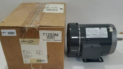 *NEW* Emerson T12S3M Electric Motor R060308L 1/2Hp 3Ph 1140/950 RPM + Warranty! - Image 1 of 4