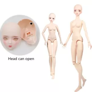 62cm Bjd Doll 1/3 Ball Jointed Female Girl Nude Open The Head Upgrade Makeup - Picture 1 of 5