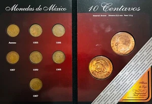 Mexico colección completa de monedas 10 centavos Benito Juárez + album - Picture 1 of 4